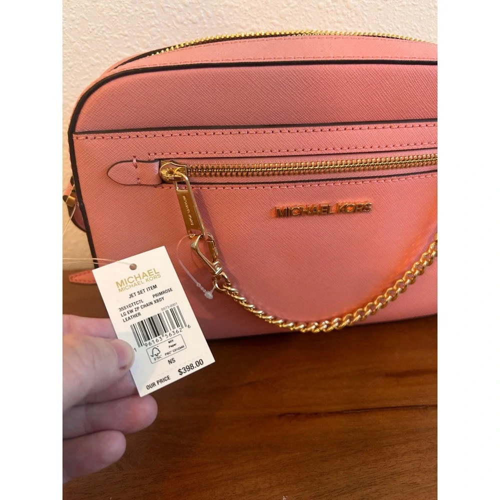 Michael Kors Jet Set Large EW Chain Crossbody Bag Primrose Pink